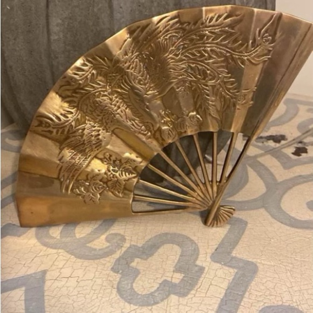 Brass wall decor fan